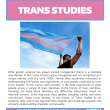 AUTUMN 2024 SOC 401 B Trans Studies with Rosalind Kichler
