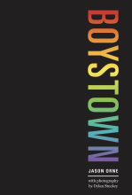 Boystown book cover. Boystown is in rainbow text. Author Jason Orne is Listed (now goes by Jay) Photography by Dylan Stucky