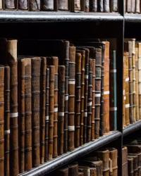 books shelved in library