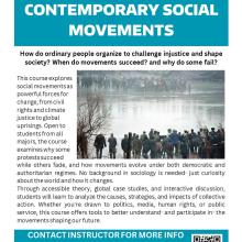 Flyer for SOC 247 Contemporary Social Movements