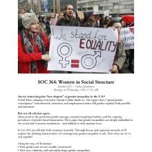 Flyer for SOC 364 Women in Social Structure